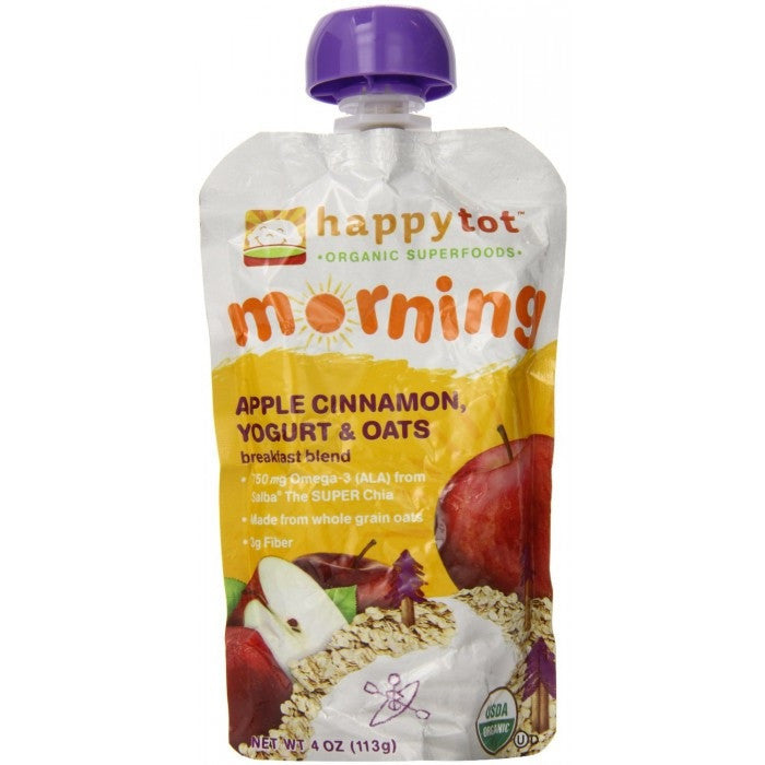 Happy Tot Organic Apple Cinnamon Yogurt and Oats Breakfast Blend (16x4 OZ)-0